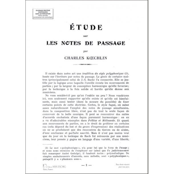 Etude Sur Les Notes De Passage